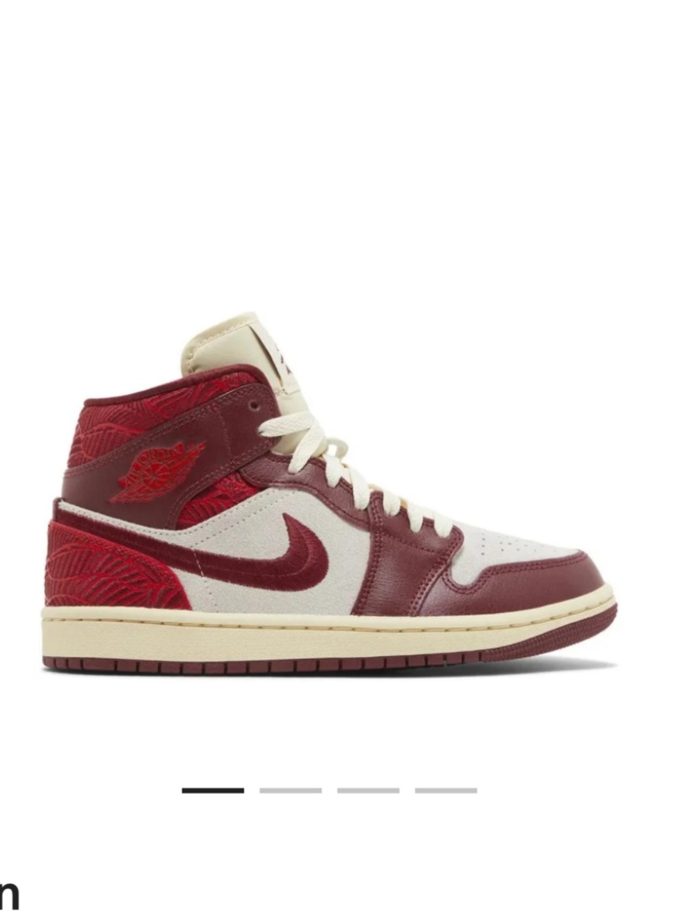Jordan Air Jordan 1 Mid Sneakers - Burgundy & Cream